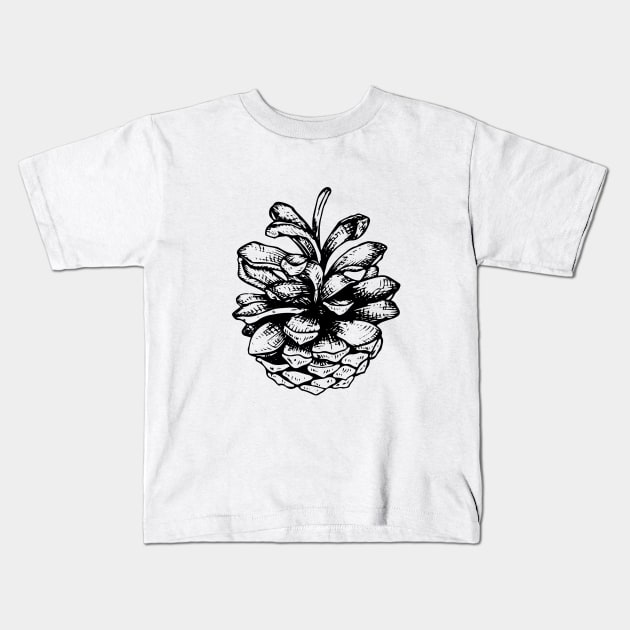 Pine Cone Kids T-Shirt by illucalliart